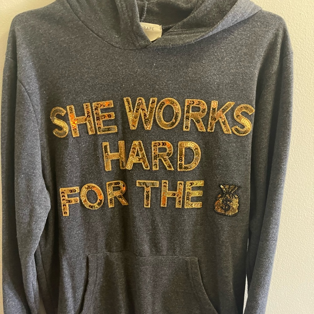 Bow and drape hoodie